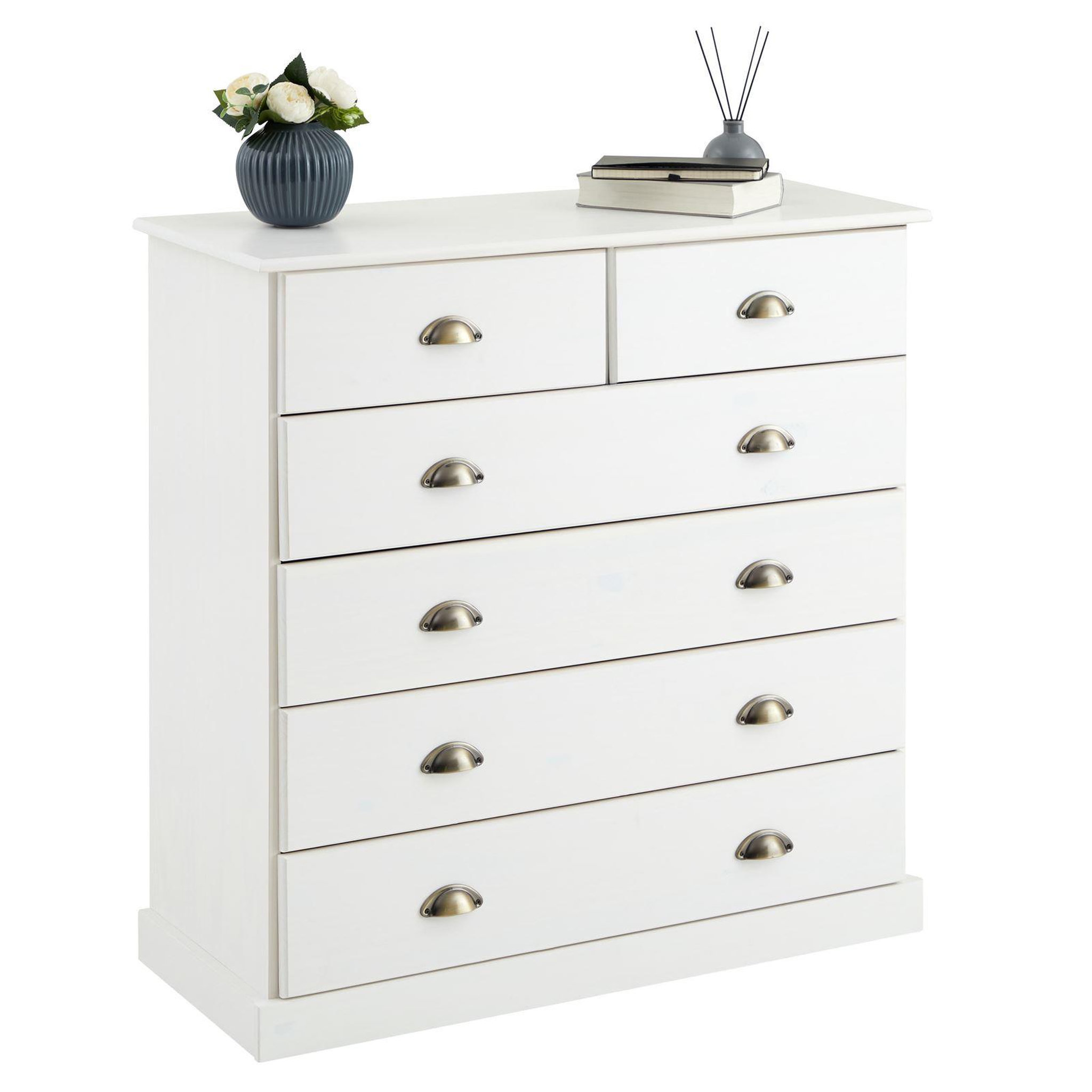Voir la diapositive 1 : IDIMEX Commode PARIS en pin massif, 6 tiroirs