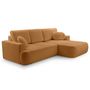 Voir la diapositive 2 : BEST MOBILIER Candela - canapé d'angle droit 4 places - convertible avec coffre - en tissu bouclette