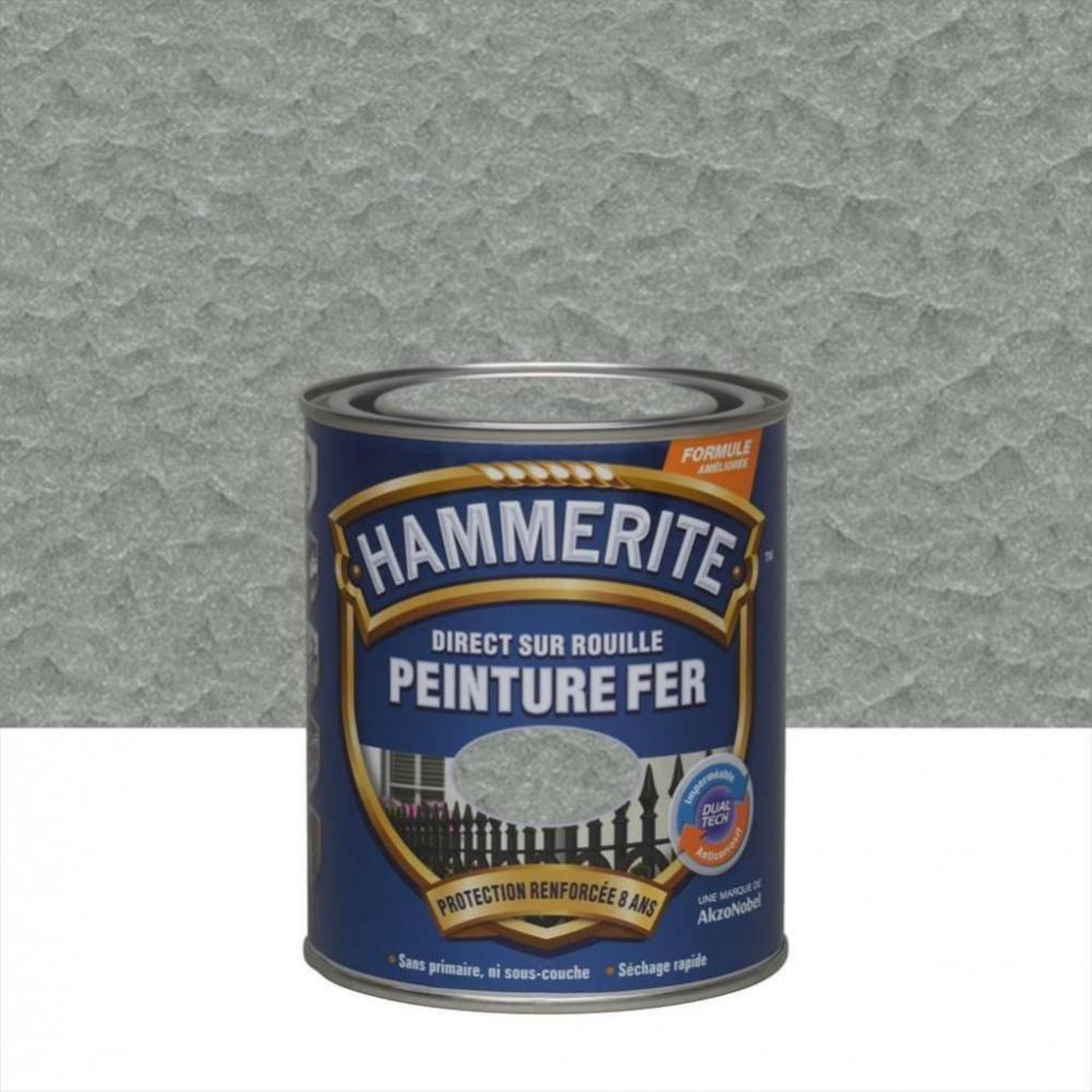 CENTRALE BRICO Peinture fer extérieur Direct sur rouille HAMMERITE gris argent martelé 0.25 l