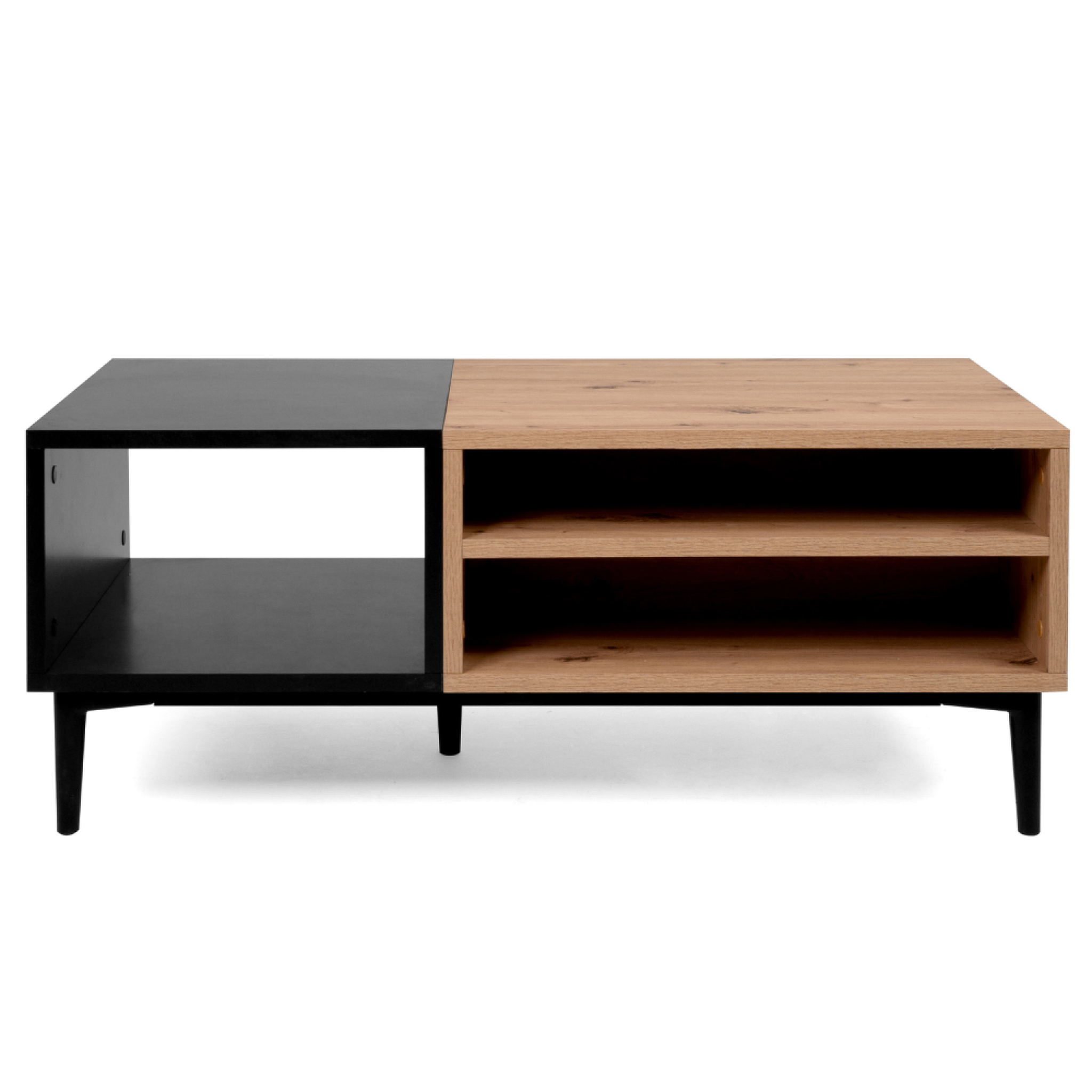Voir la diapositive 1 : CONCEPT USINE Table basse style industriel avec rangements NOVI
