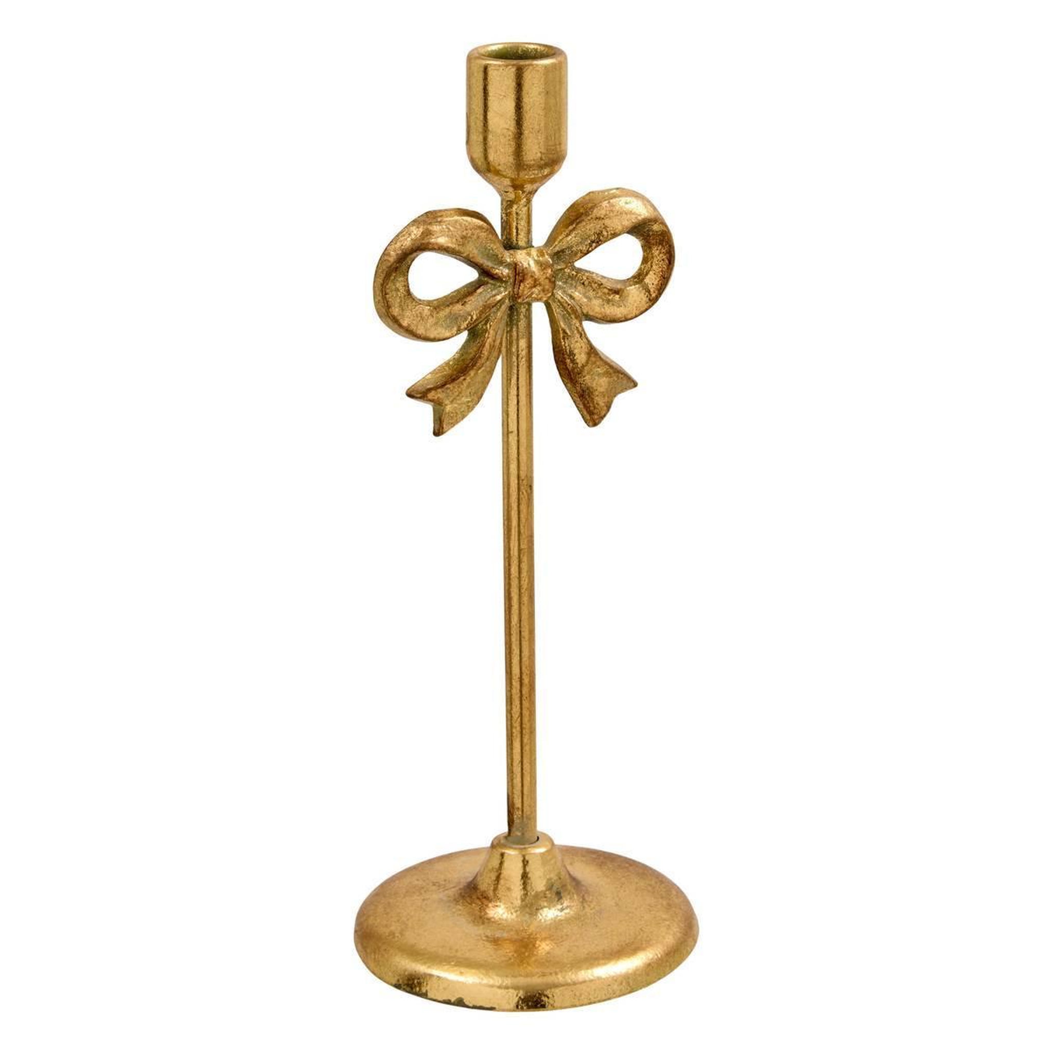 ATMOSPHERA Bougeoir Nœud en Métal  Mona  30cm Doré
