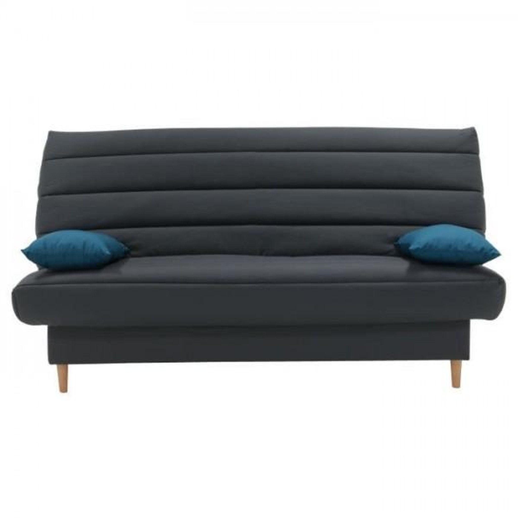 Voir la diapositive 1 : MARKET24 Banquette clic clac 3 places - Tissu anthracite -  Style scandinave - L 190 x P92 cm - LIV