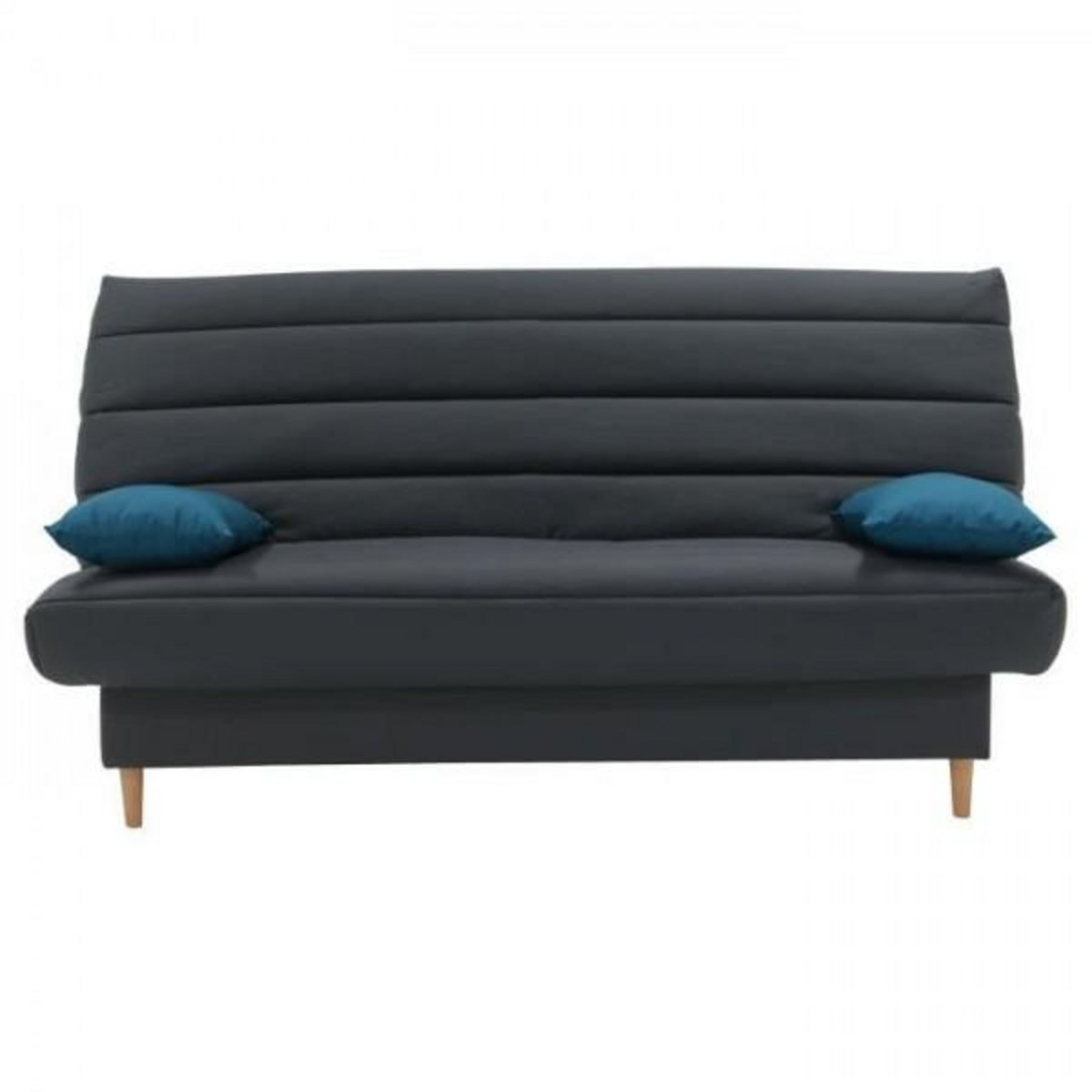 MARKET24 Banquette clic clac 3 places - Tissu anthracite -  Style scandinave - L 190 x P92 cm - LIV