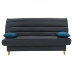 MARKET24 Banquette clic clac 3 places - Tissu anthracite -  Style scandinave - L 190 x P92 cm - LIV
