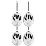 Paris Prix Lot de 4 Boules de Noël  Fleurs Séchées II  16cm Noir