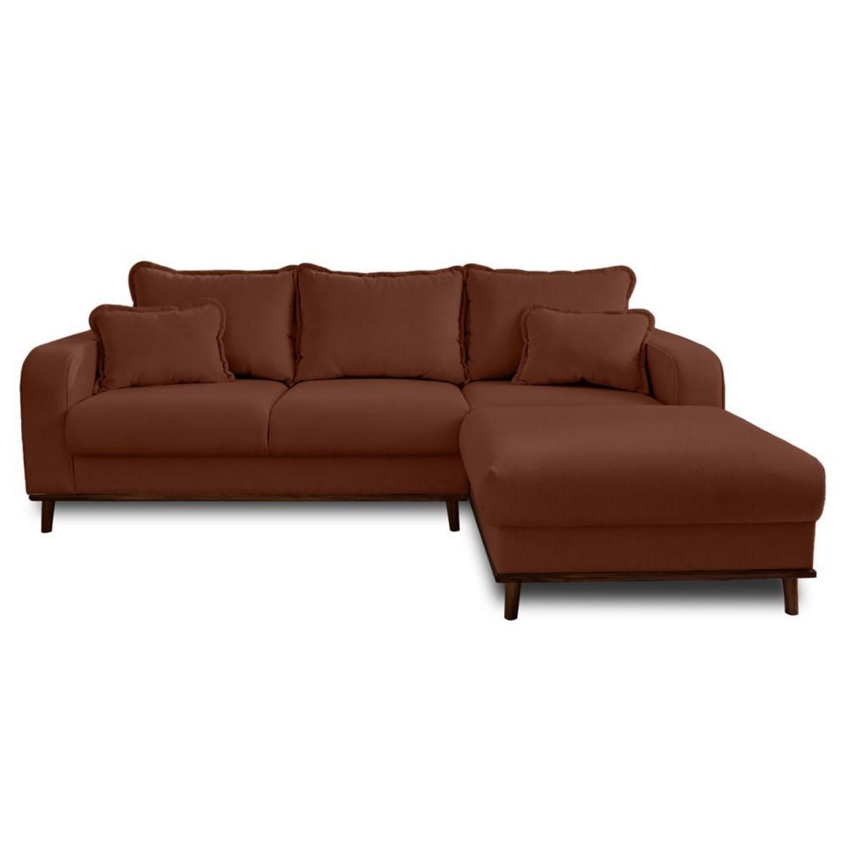 LISA DESIGN Albane - canapé d'angle droit - 4 places - en velours côtelé