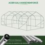Voir la diapositive 4 : OUTSUNNY Serre tunnel grande taille 17,85 m² châssis tubulaire acier galvanisé renforcé 2,4 cm 8 fenêtres 1 porte vert