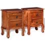 Voir la diapositive 3 : VIDAXL Tables de chevet avec tiroirs 2 pcs Bois d'acacia massif