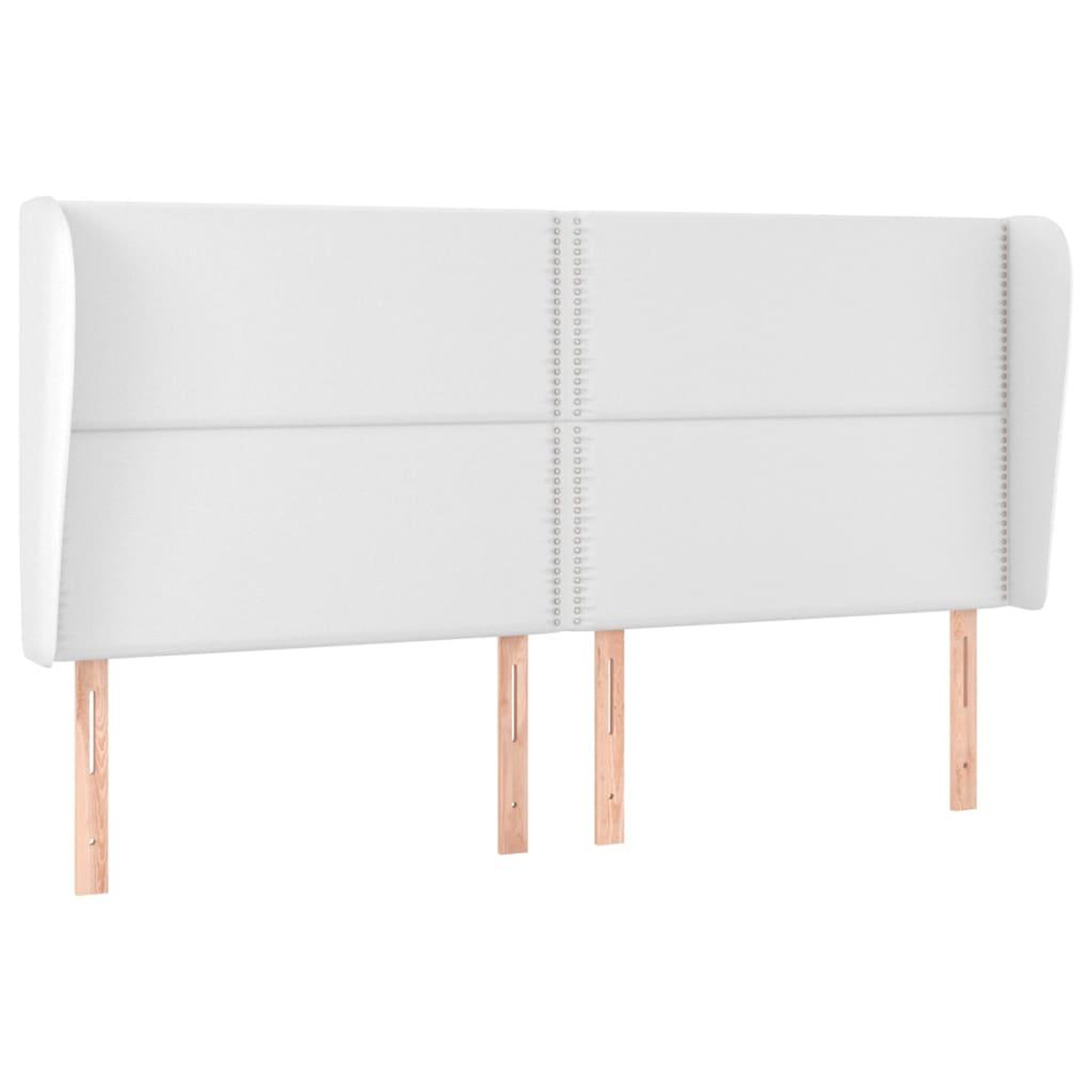 Voir la diapositive 2 : VIDAXL Tete de lit avec oreilles Blanc 203x23x118/128 cm Similicuir