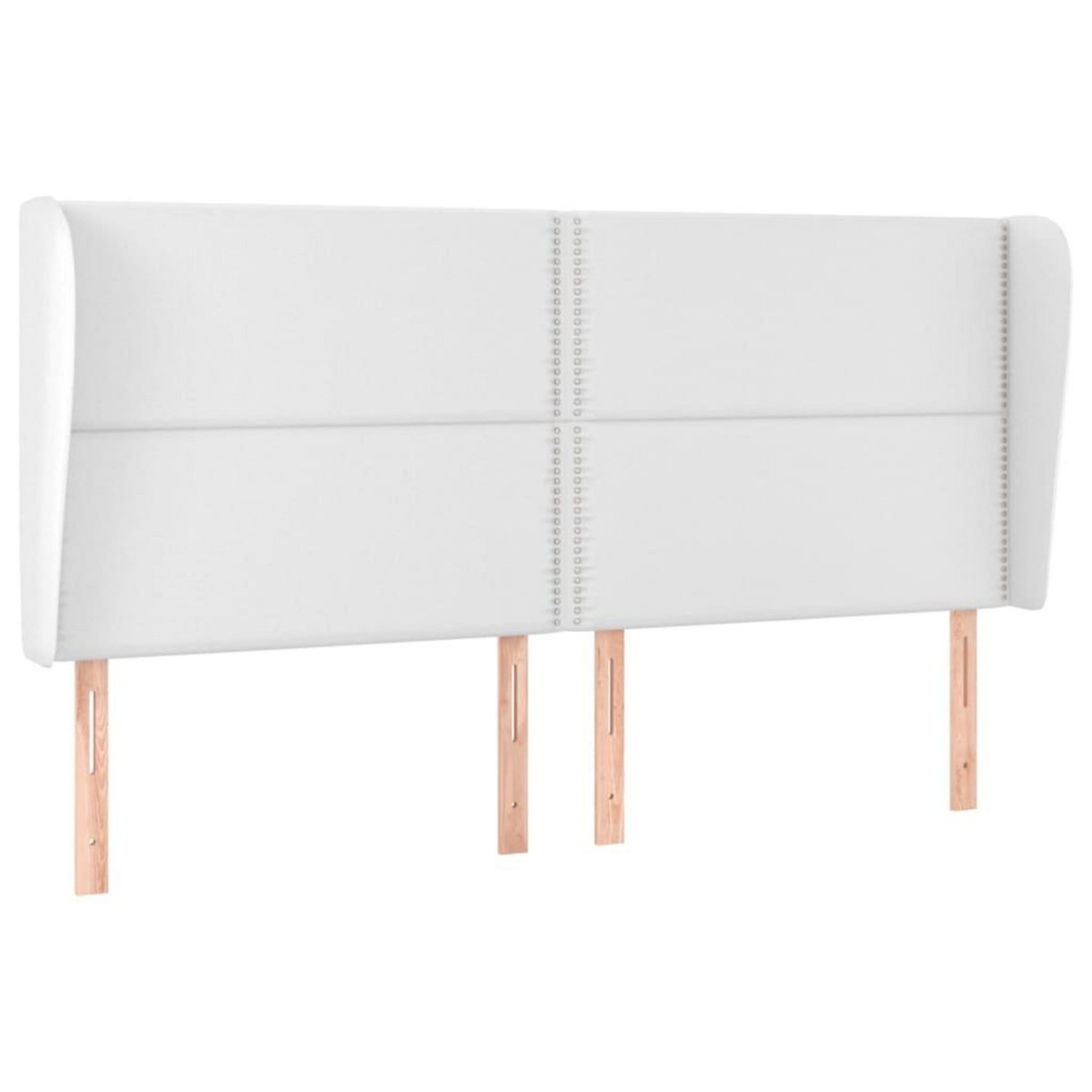 VIDAXL Tete de lit avec oreilles Blanc 203x23x118/128 cm Similicuir