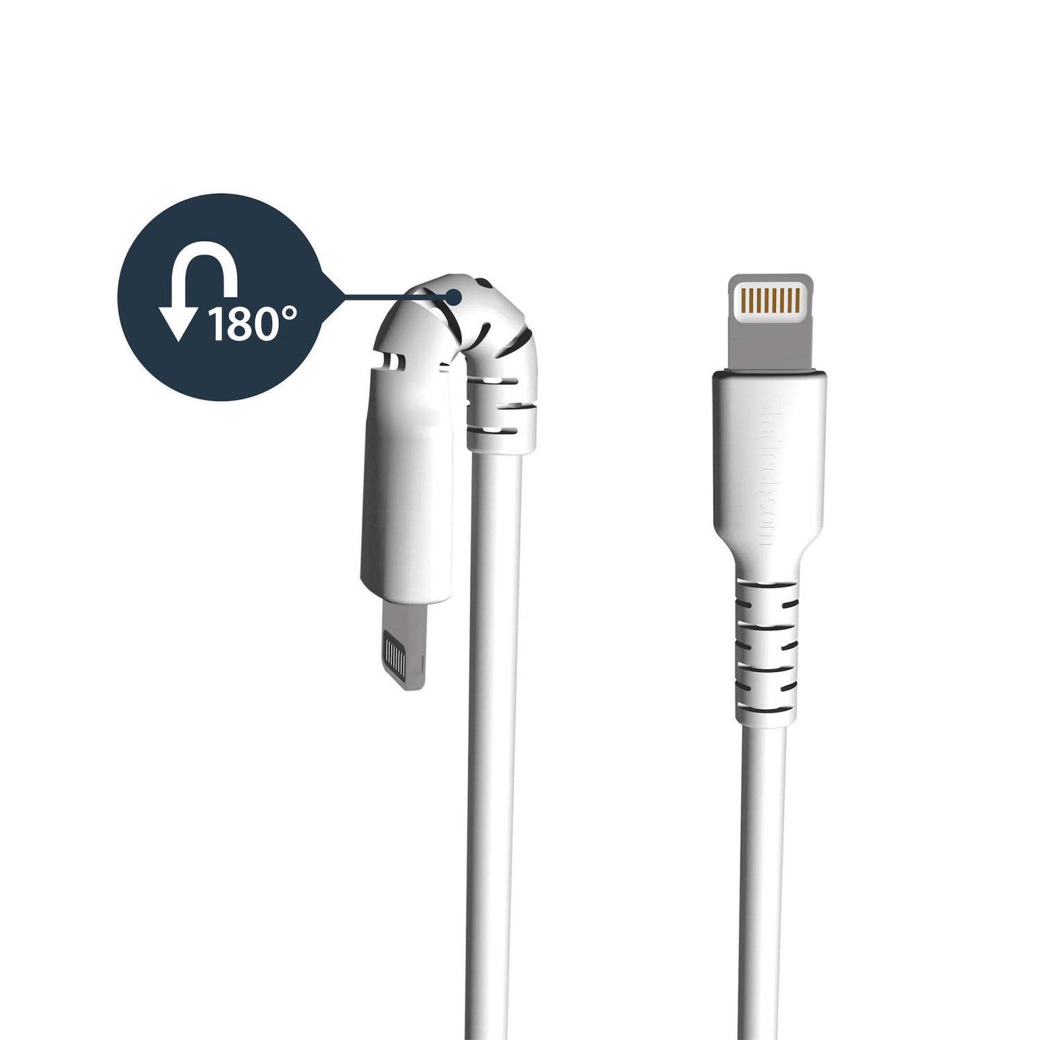 Voir la diapositive 3 : Startech Startech.com câble usb-a vers lightning blanc robuste 2m - câble de charge/synchronisation de type a vers lightning en fibre aramide - ipad/iphone 12 - certifié apple mfi