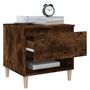 Voir la diapositive 4 : VIDAXL Table de chevet Chene fume 50x46x50 cm Bois d'ingenierie