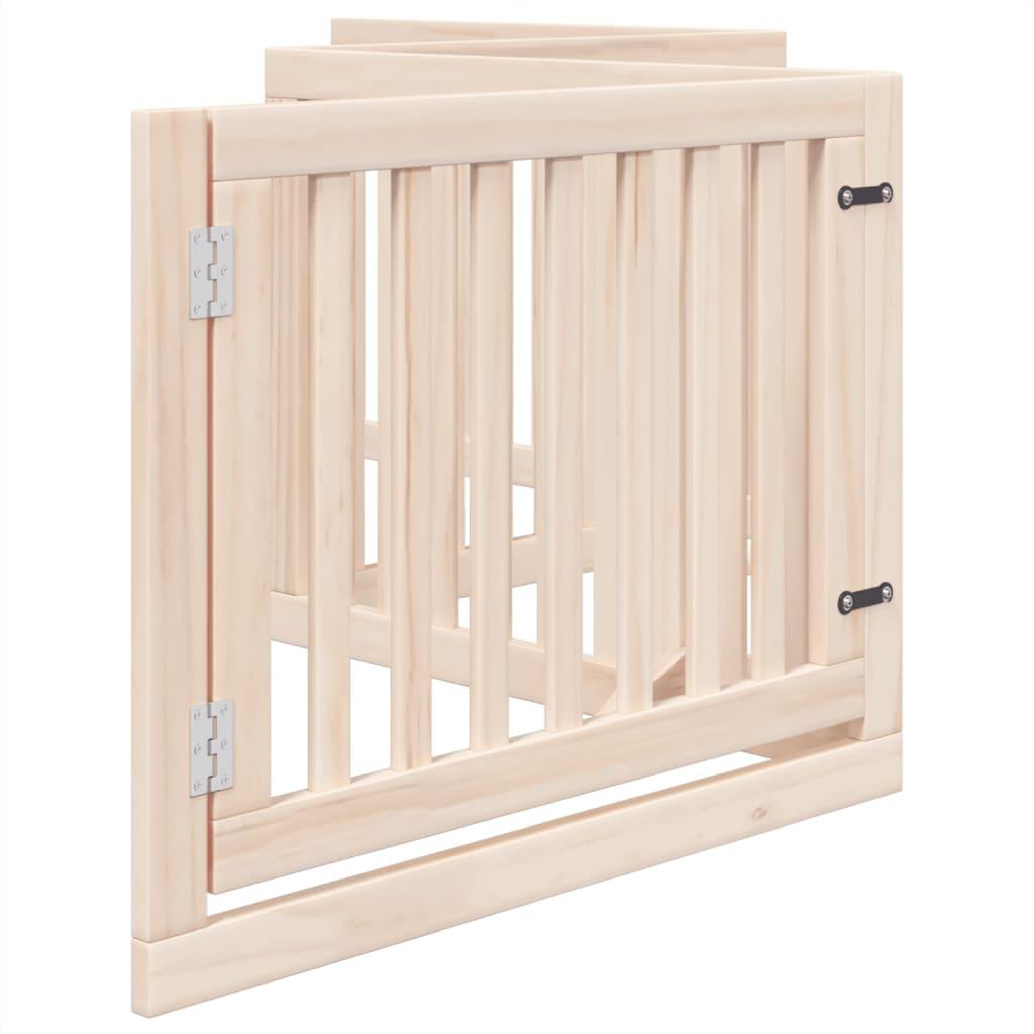 Voir la diapositive 5 : VIDAXL Barriere pour chiens avec porte 4 panneaux bois de peuplier