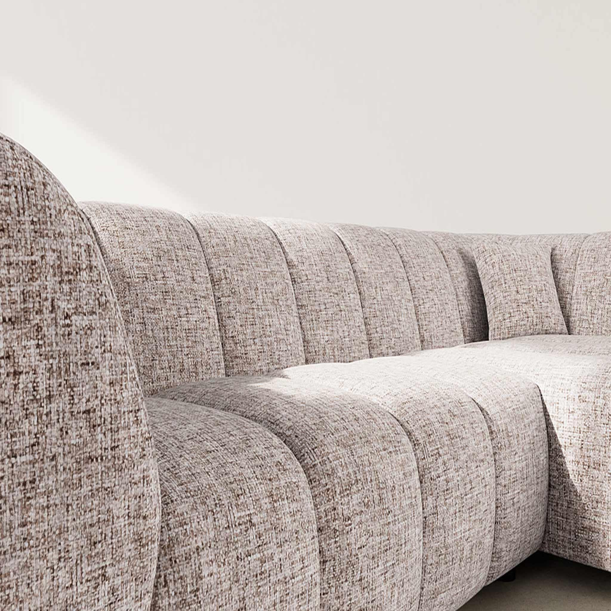 Voir la diapositive 4 : LISA DESIGN Curtis - canapé d'angle droit 4 places avec accoudoir en tissu texturé