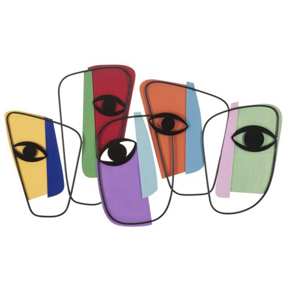 Paris Prix Décoration Murale en Métal  Yeux  120cm Multicolore