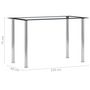 Voir la diapositive 5 : VIDAXL Table a manger Noir et transparent 120x60x75 cm Verre trempe