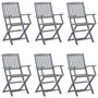 Voir la diapositive 2 : VIDAXL Chaises pliables d'exterieur lot de 6 et coussins Bois d'acacia
