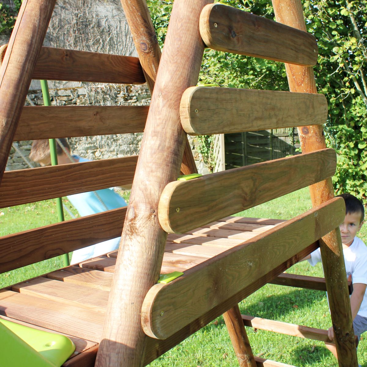 Soulet Portique balançoire bois avec toboggan Modoc