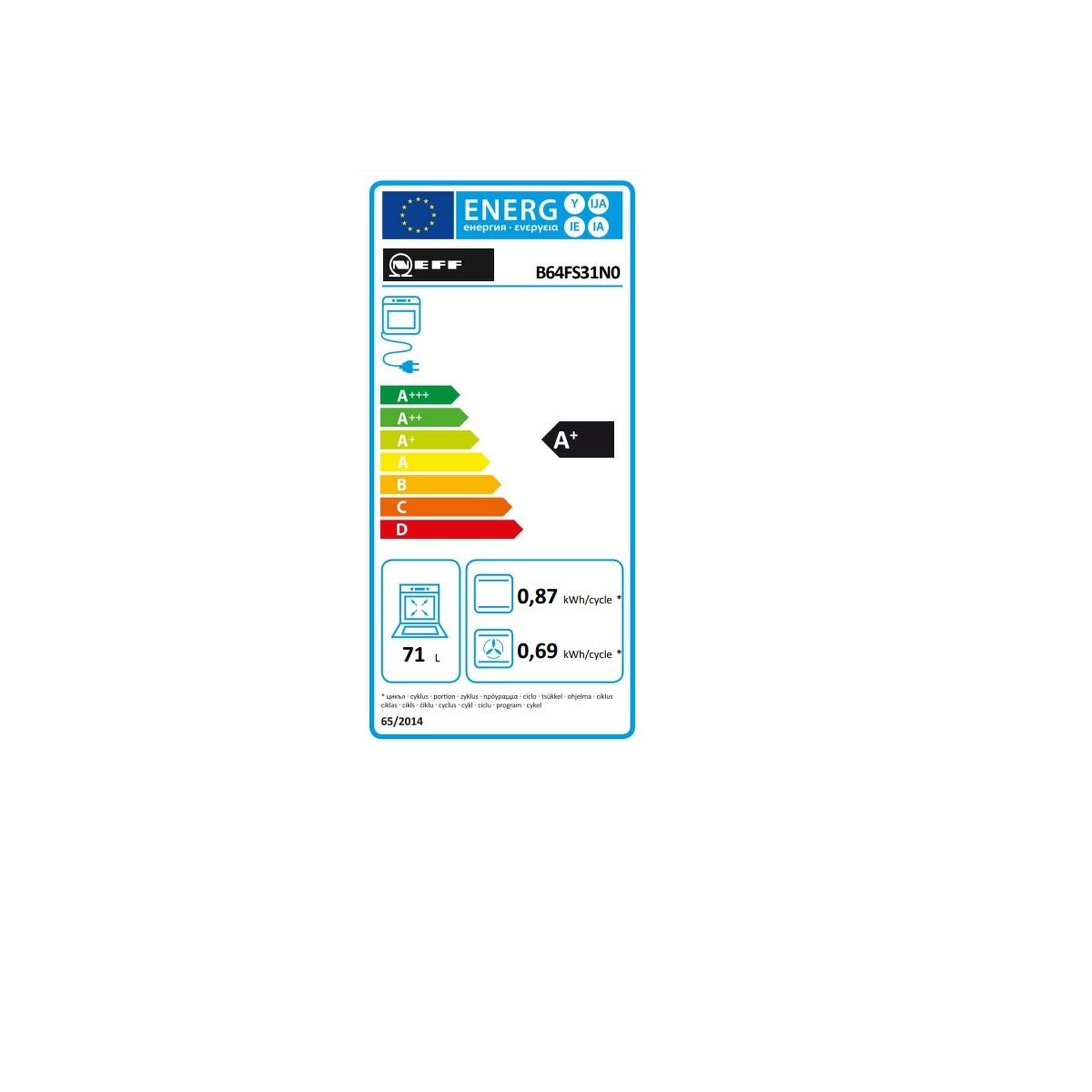 Voir la diapositive 2 : Neff Four vapeur 71l 60cm noir - b64fs31n0