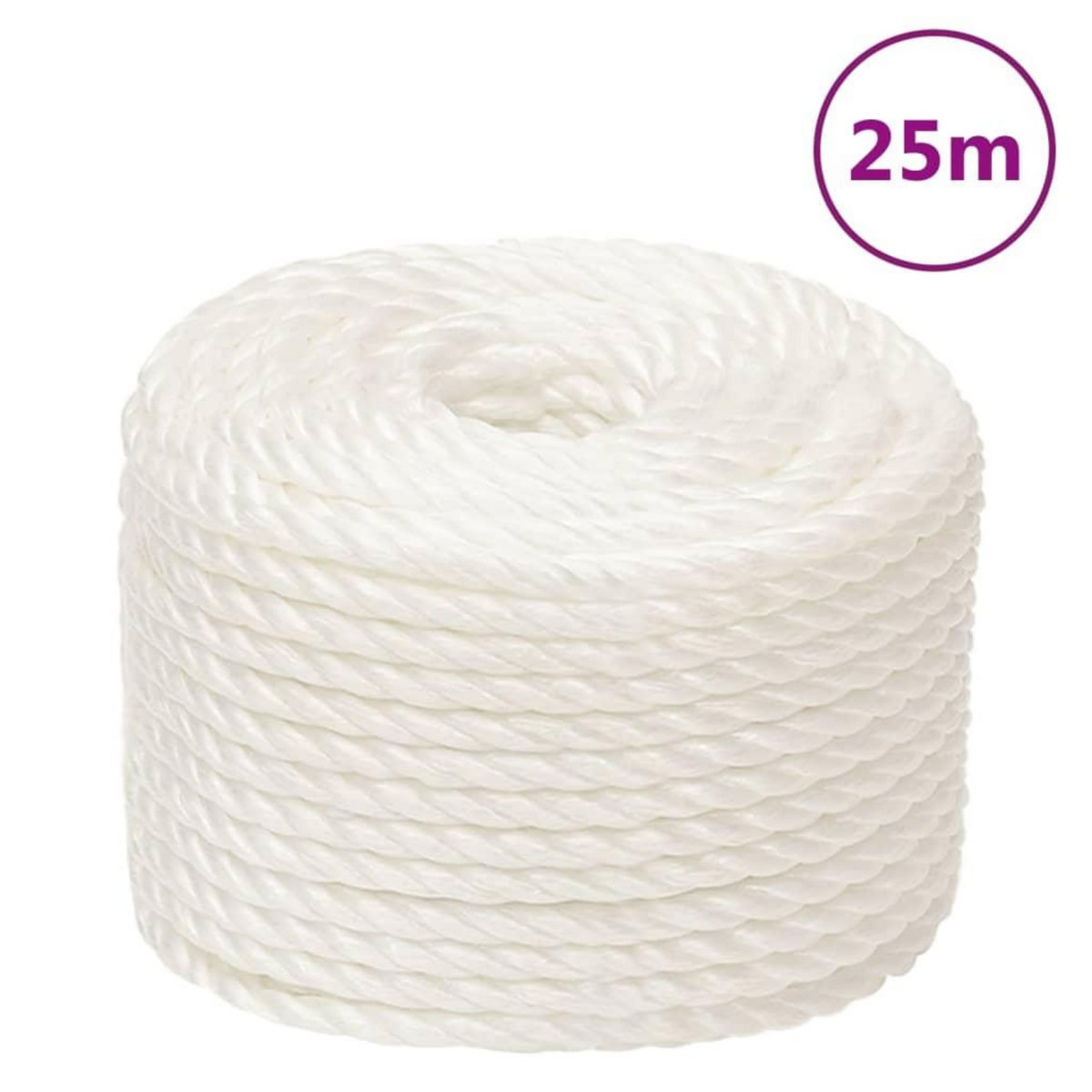 VIDAXL Corde de travail Blanc 10 mm 25 m polypropylene