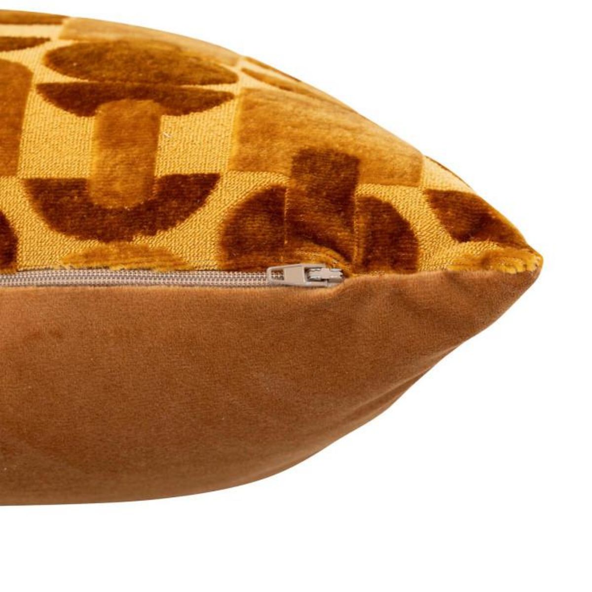 ATMOSPHERA Coussin Jacquard en Velours  Luna  40x40cm Ocre