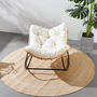 Voir la diapositive 2 : CONCEPT USINE Fauteuil à bascule en résine tressée coussin beige CANGGU