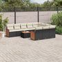 Voir la diapositive 1 : VIDAXL Salon de jardin 11 pcs avec coussins noir resine tressee