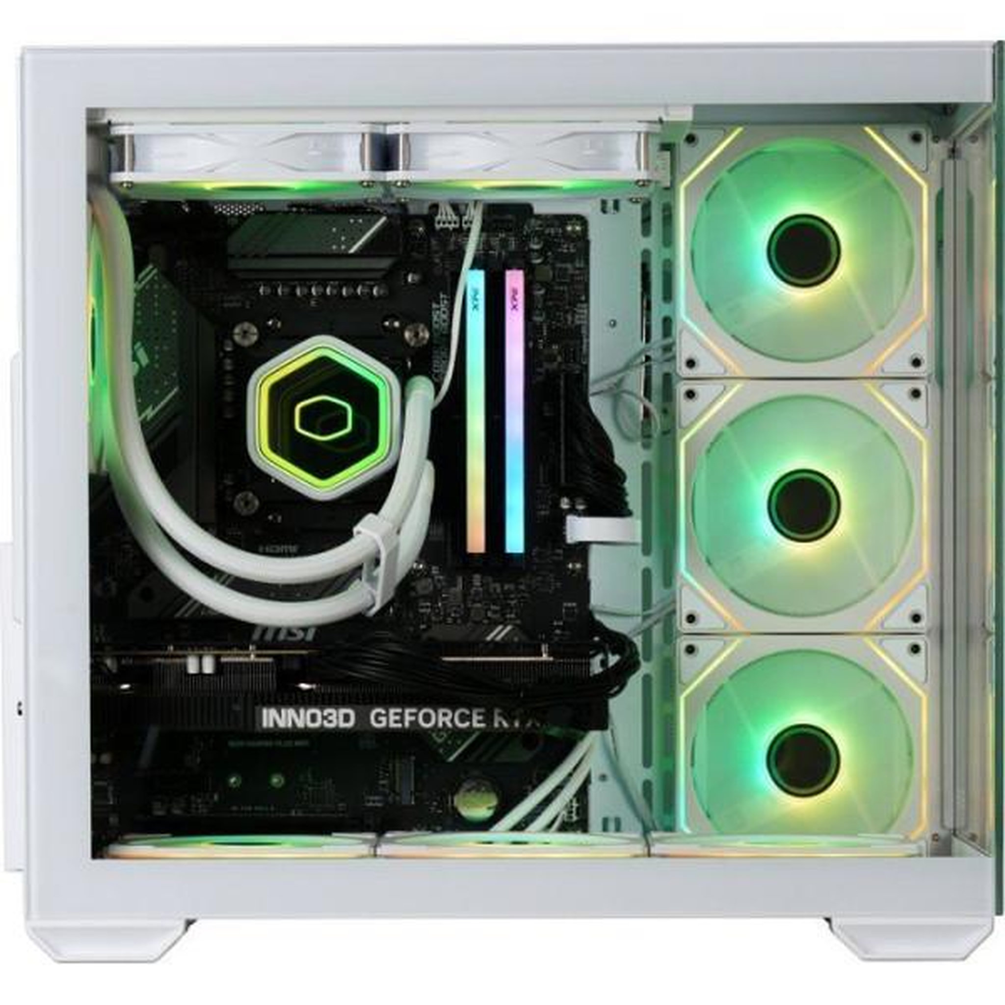 Voir la diapositive 3 : Cooler Master PC Gamer powered by COOLER MASTER - Sans Windows - AMD Ryzen 8700F - RTX 5060 Ti - RAM 32Go DDR5 - SSD 1To - Blanc