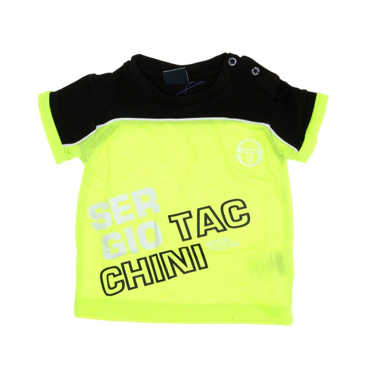 SERGIO TACCHINI T Shirt noir jaune fluo gar on Sergio Tacchini