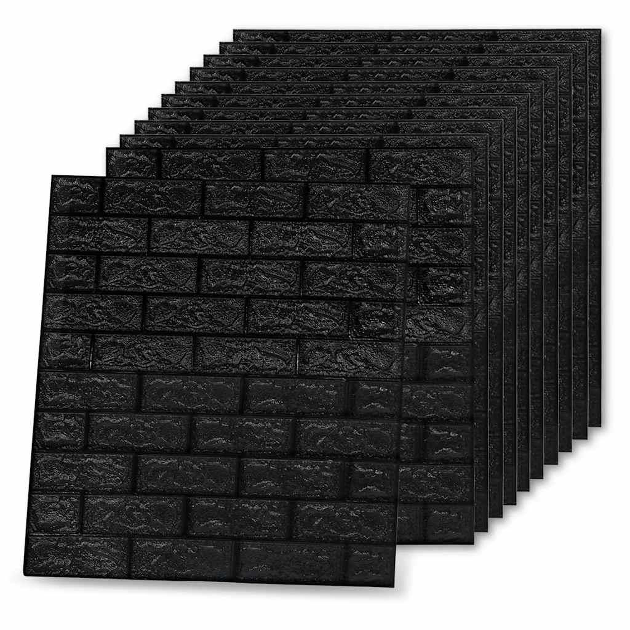 Voir la diapositive 4 : VIDAXL Papier peint 3d autoadhesif briques 20 pcs noir