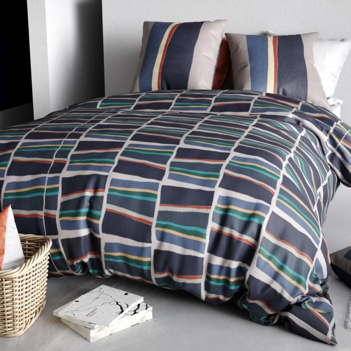 ATELIER DU COTON Housse de couette 260x240 ARTY + 2 taies coton 57 fils