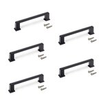 EMUCA SRL Lot de 5 poignées pour meubles Tanger -  L147.5mm -  entraxe 128mm -  Zamak  -  Peint en noir