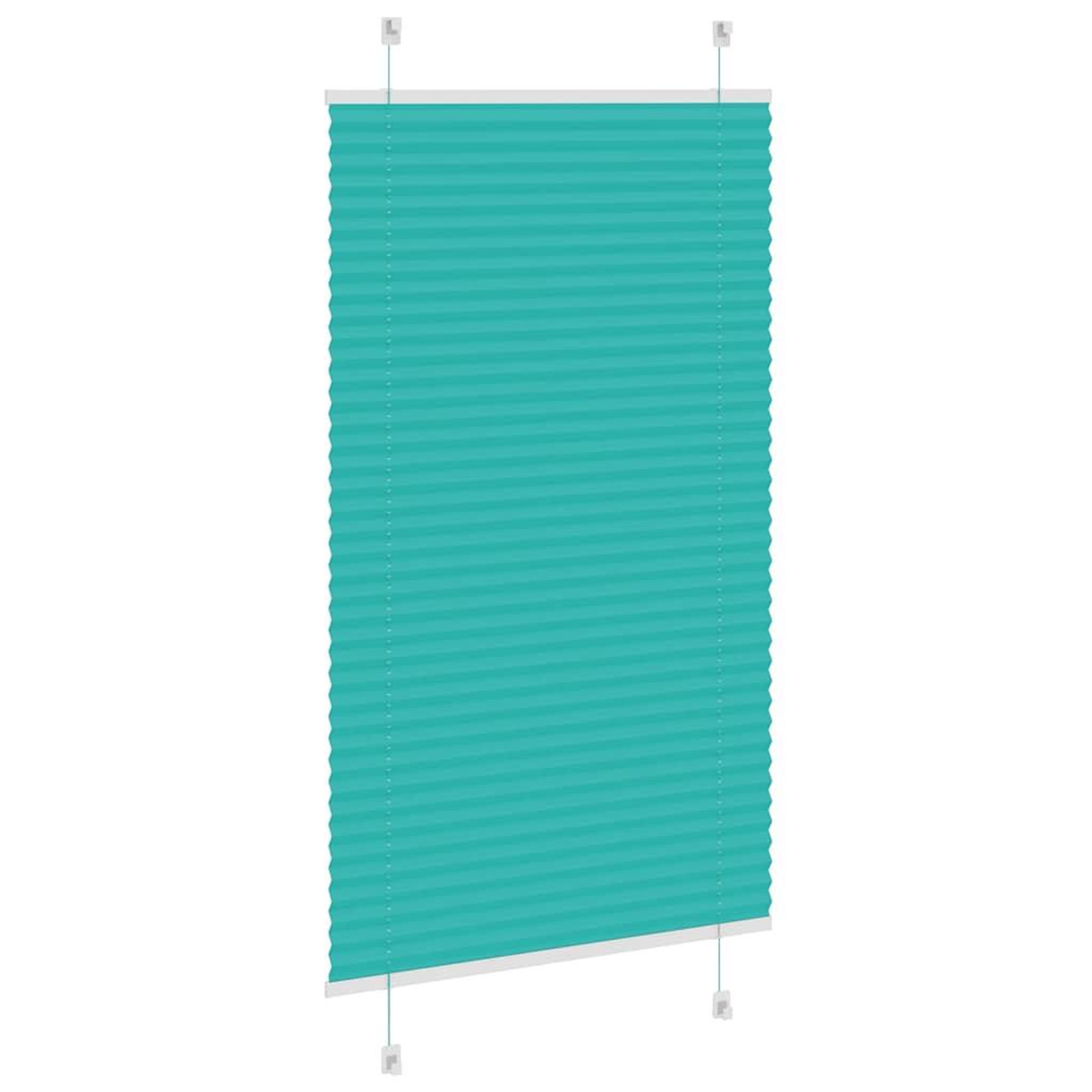 Voir la diapositive 4 : VIDAXL Store plisse vert petrole 80x100 cm largeur du tissu 79,4 cm