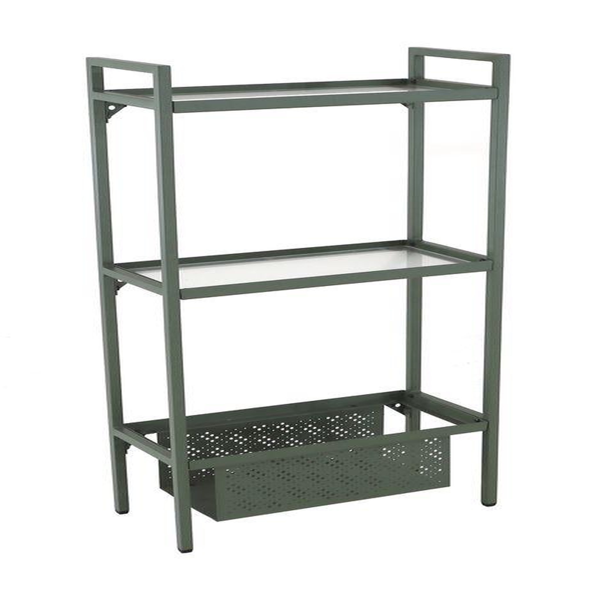 Proloisirs Etagère Balcon en acier à 2 niveaux - 118 x 24 x 53 cm - vert