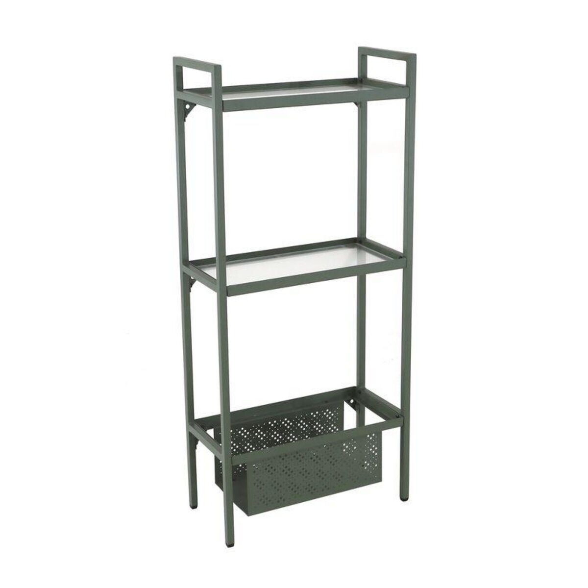 Proloisirs Etagère Balcon en acier à 2 niveaux - 118 x 24 x 53 cm - vert