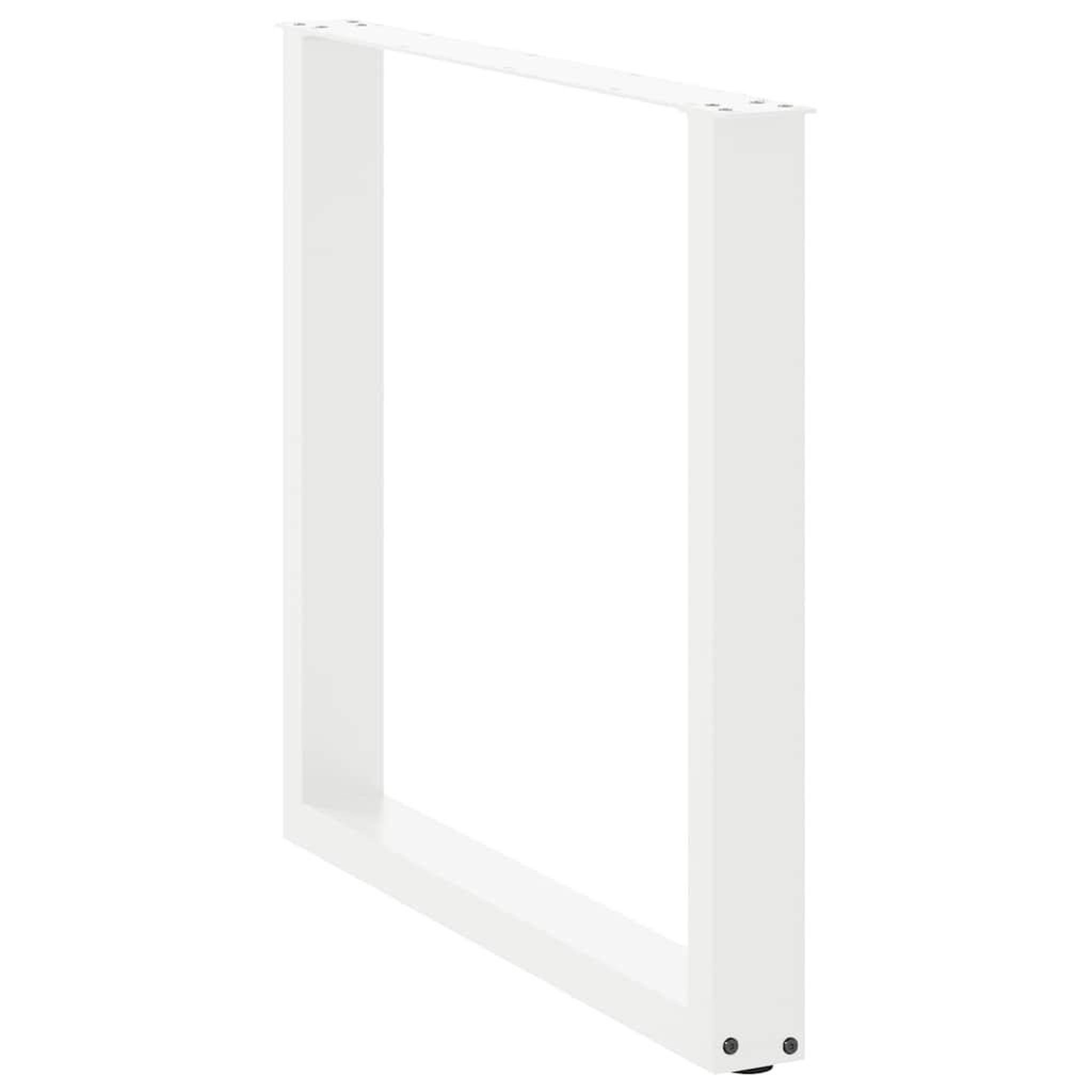 Voir la diapositive 4 : VIDAXL Pieds de table basse forme de U 3 pcs blanc 90x(72-73) cm acier