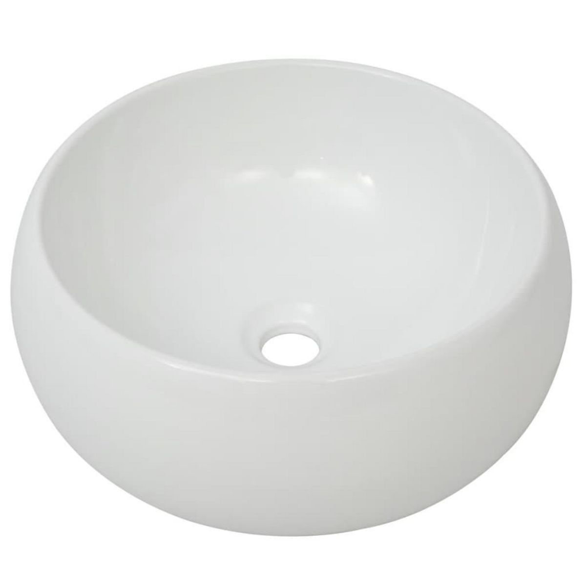 VIDAXL Lavabo de salle de bain avec mitigeur Ceramique Rond Blanc