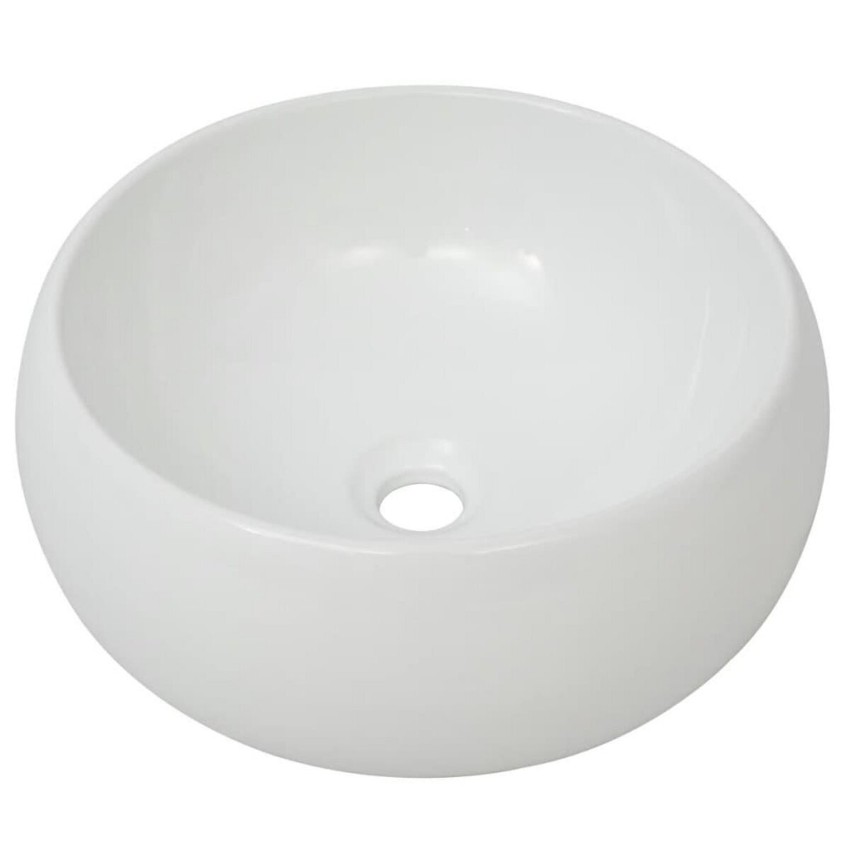 VIDAXL Lavabo de salle de bain avec mitigeur Ceramique Rond Blanc