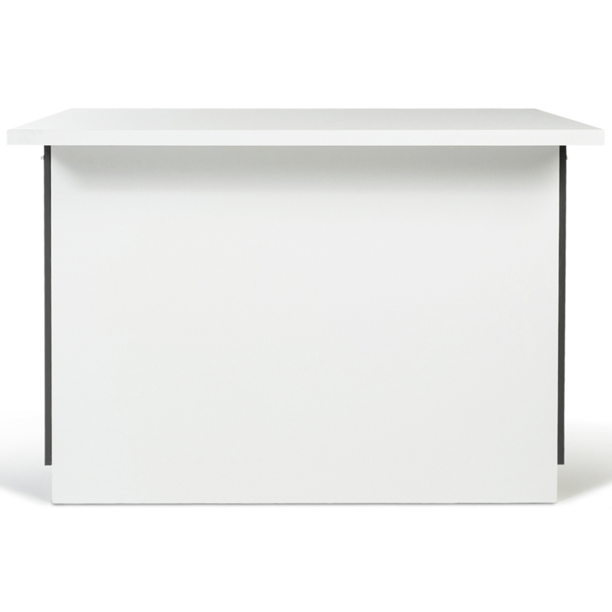 ID MARKET Ilot central IVO 120 cm blanc et gris avec plan de travail