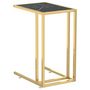 Voir la diapositive 2 : VIDAXL Table d appoint ordinateur Marbre noir 50x35x65 cm Verre trempé