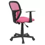IDIMEX Chaise de bureau pour enfant STUDIO fauteuil pivotant et ergonomique avec accoudoirs, siège à roulettes hauteur réglable, mesh rose