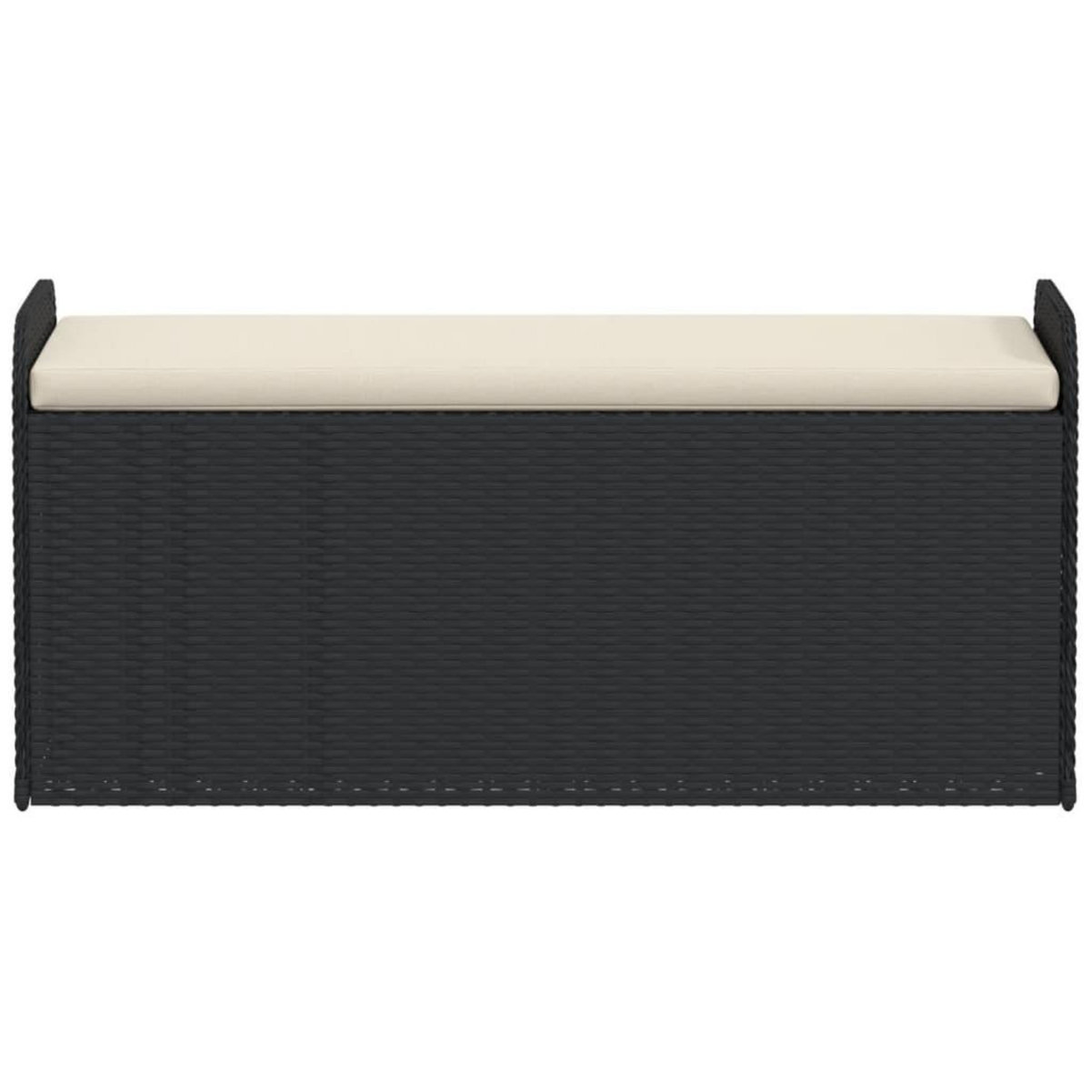 VIDAXL Banc de rangement avec coussin noir 115x51x52 cm resine tressee