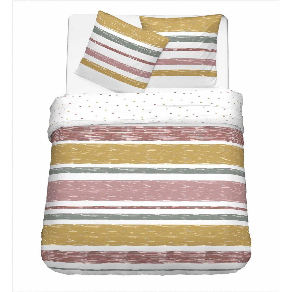 Parure housse de couette en coton 57 fils  CHARLIE