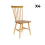 Voir la diapositive 2 : SWEEEK Lot de 4 chaises naturelles à barreaux en bois d'hévéa. ROMIE. L 50.8 x P 44.2 x H 90cm