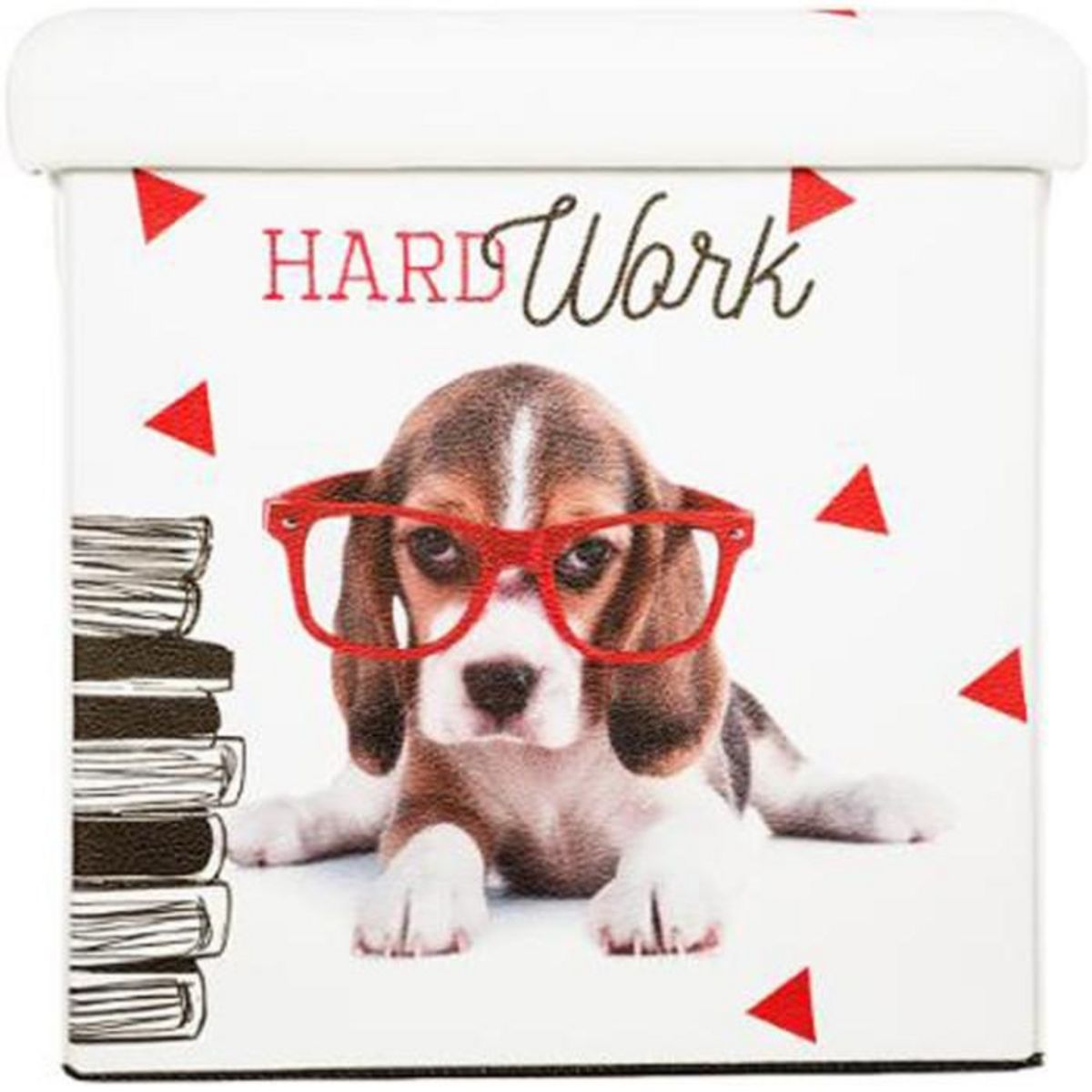ATMOSPHERA Pouf Coffre Pliable  Hard Work  38cm Rouge