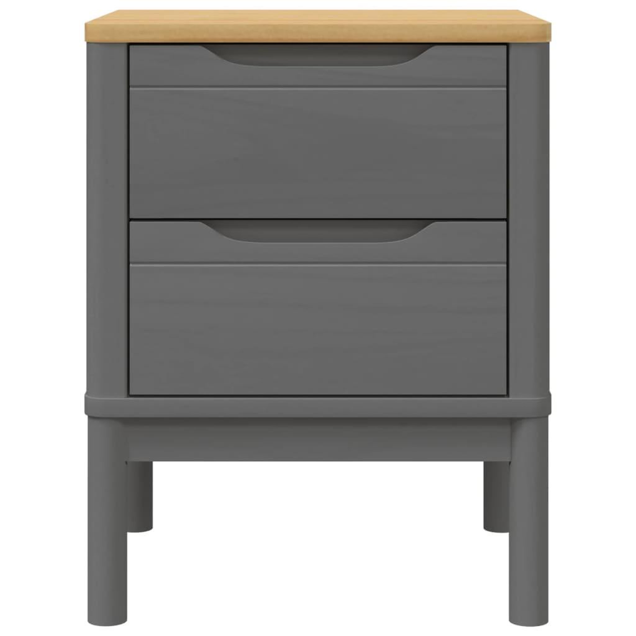 Voir la diapositive 5 : VIDAXL Table de chevet FLORO gris 45x39x57 cm bois de pin massif