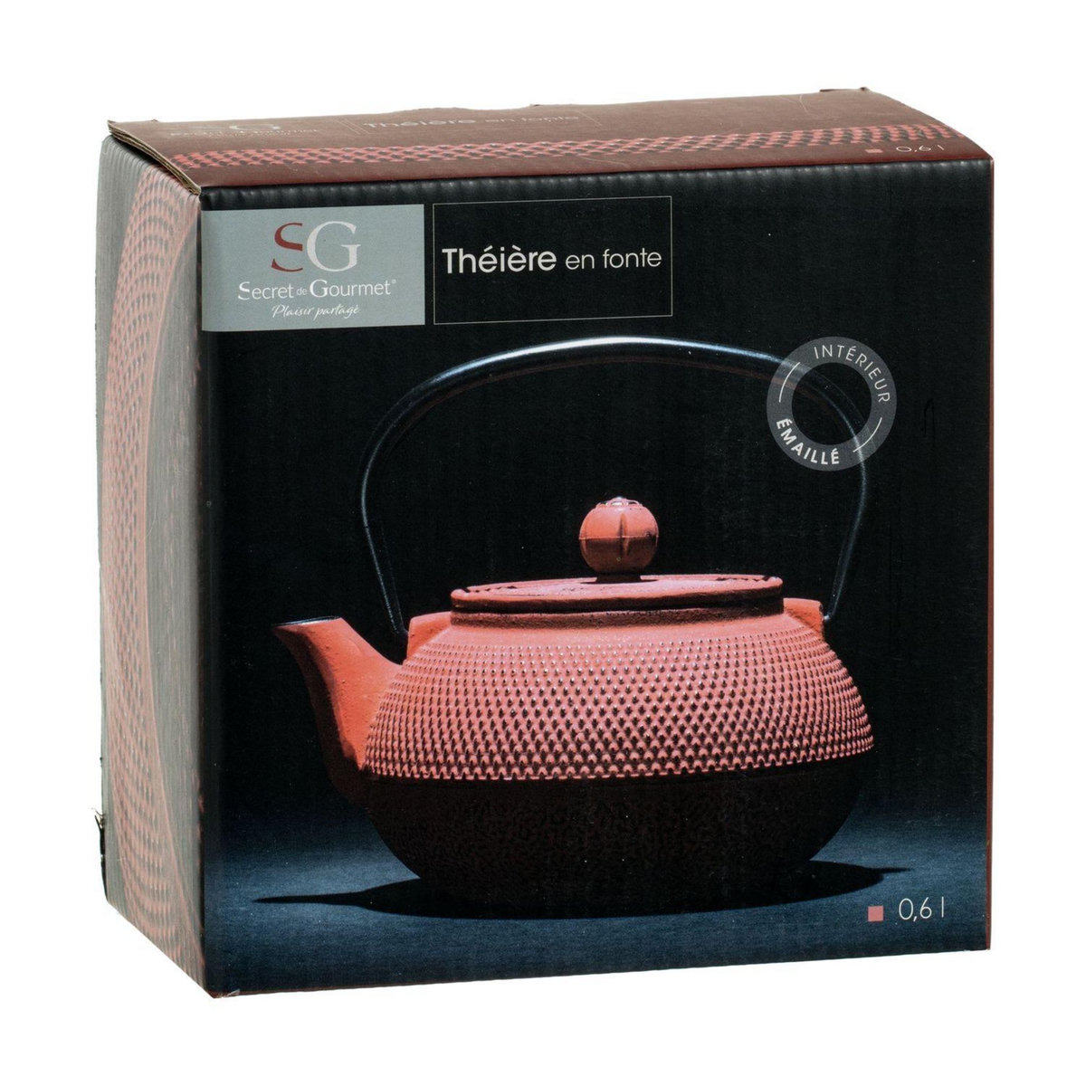 SECRET DE GOURMET Théière en fonte Doty avec anse - Rouge