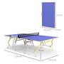 Voir la diapositive 3 : HOMCOM Table de ping pong pliable en 4 - dim. 274 x 152,5 x 76 cm - filet, 2 raquettes, 3 balles inclus - jaune blanc bleu