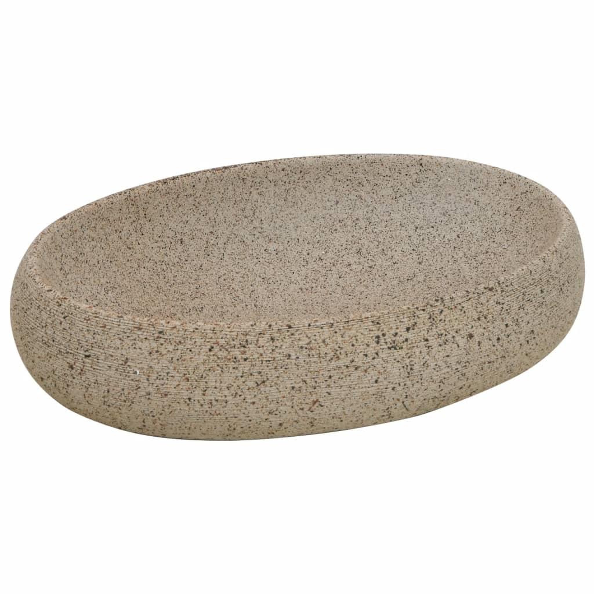 Voir la diapositive 2 : VIDAXL Vasque a poser sable ovale 59x40x15 cm ceramique