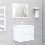 VIDAXL Ensemble de meubles salle de bain 2 pcs blanc bois d'ingenierie